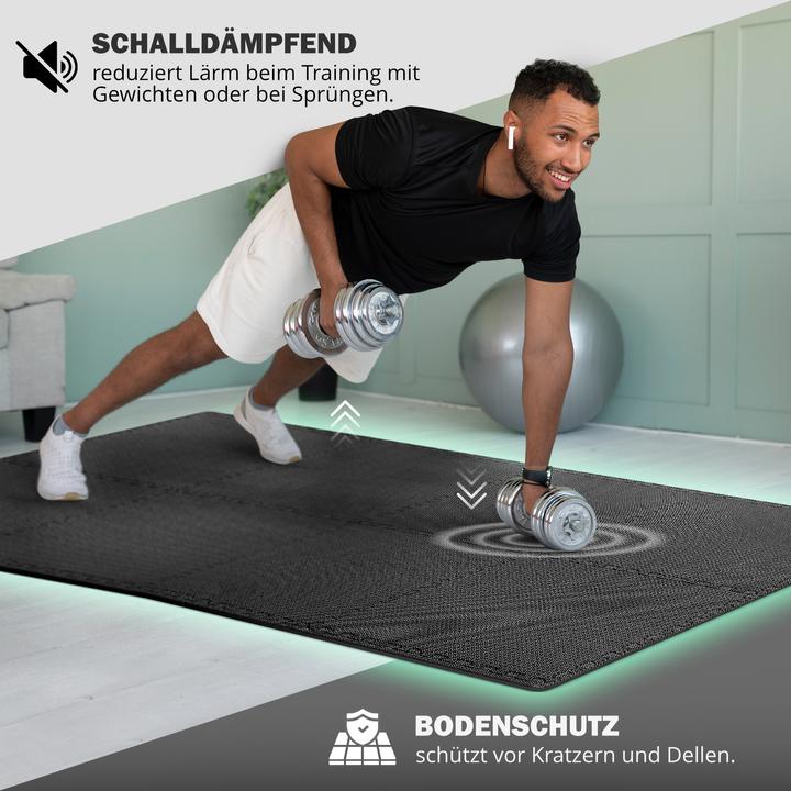 Image du produit BeMaxx Schützendes Puzzle-Mattenset, 18 Stück Blau (1 cm)