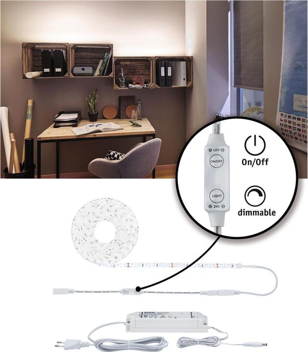 Image du produit Paulmann Bande LED Puissance simplifiée (Blanc neutre, 500 cm, Intérieur)