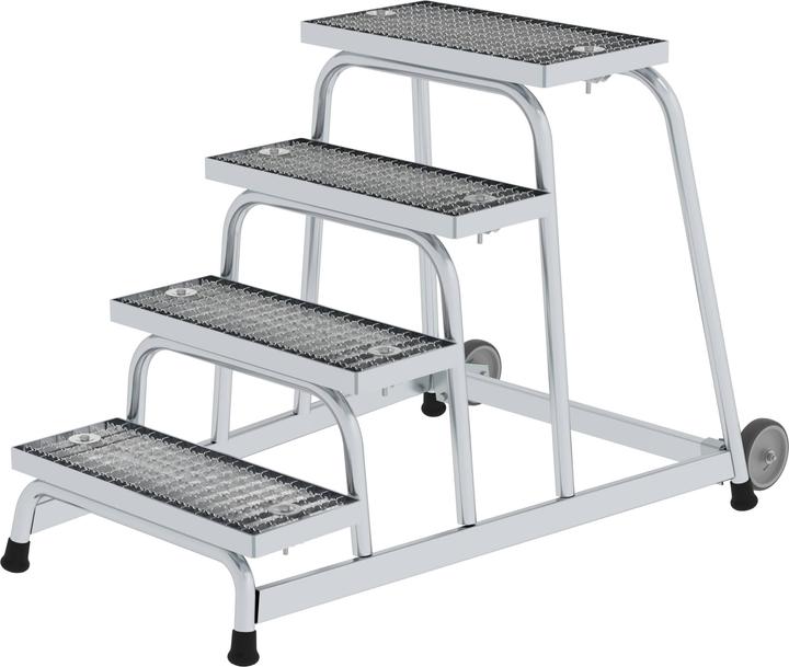 Image du produit Munk Plate-forme de travail fixe Grille en acier avec roulettes 4 marches (Échafaudages, 121 cm)