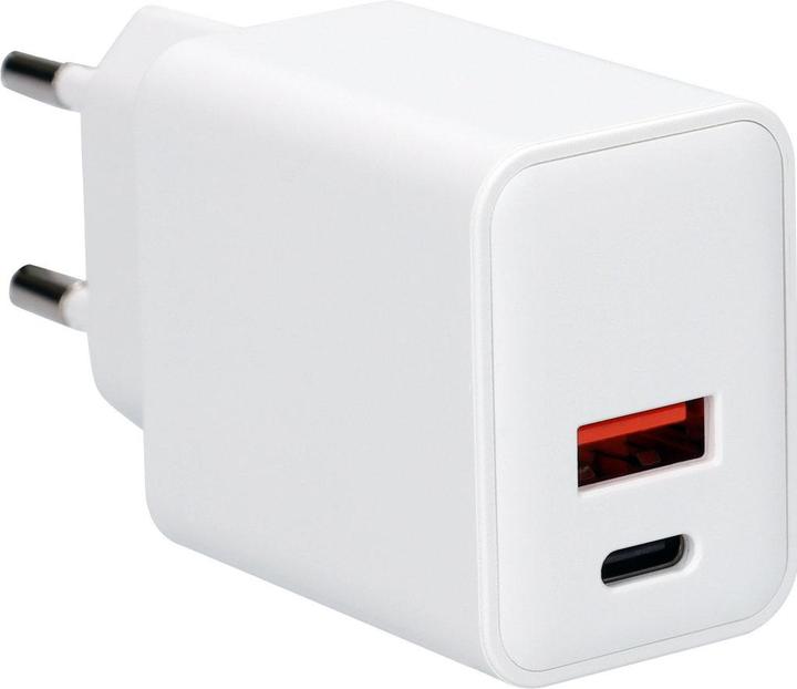 Produktbild Mobiparts Wall Charger Dual USB-C/USB-A 30W White (Bulk) (30 W, 2 Ports)