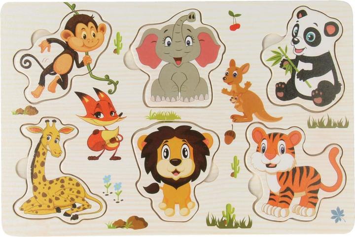 Actual product image Magni Wooden inlay puzzle 15x22.5cm 4 assorted (6 pieces)