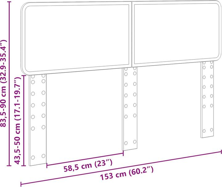 Produktbild vidaXL Kopfteil (3 x 153 x 90 cm)