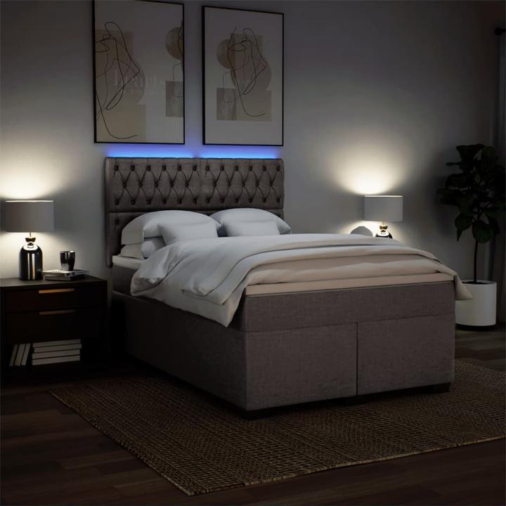 Produktbild vidaXL Bo x springbett mit Matratze 140 x 200 cm Stoff (140 x 200 cm)