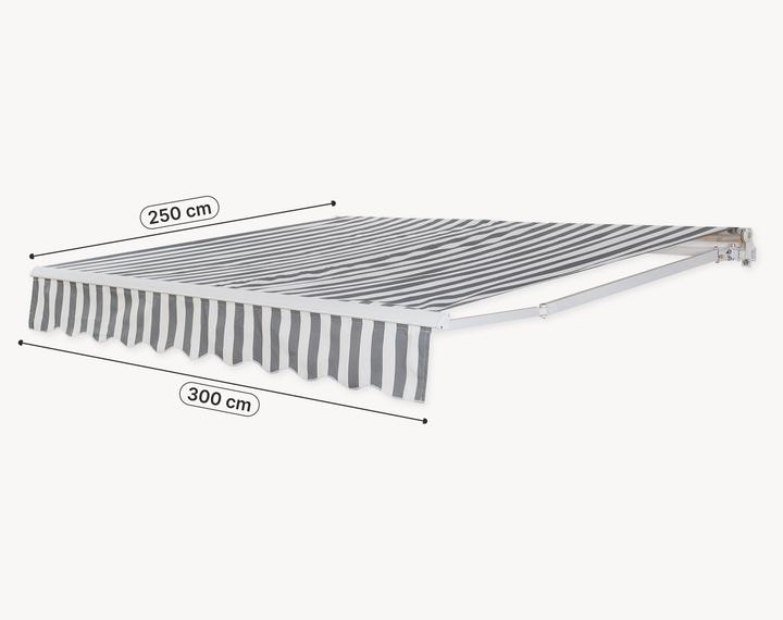 Produktbild En.Casa Markise Bitonto 300x250 cm Grau/Weiss (3 m)