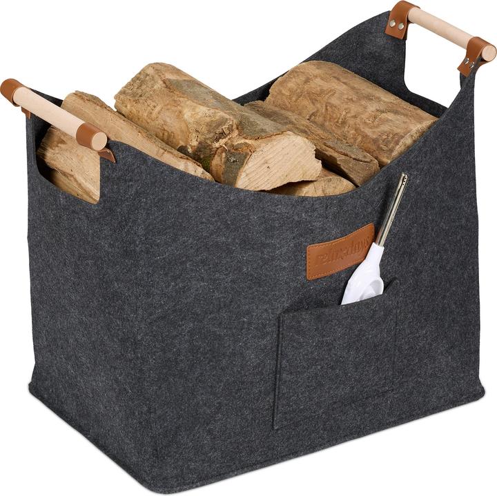 Image du produit Relaxdays Panier à bois décoratif