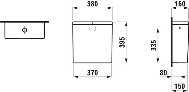 Produktbild Laufen Kartell Spülkasten für Stand-WC-Kombination 824337, Zwei-Mengen-Spülung, Wasseranschluss s