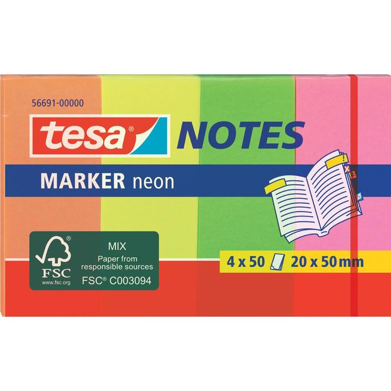 tesa, Haftnotiz, Notizblätter, Haftnotizen (20 x 50 mm)