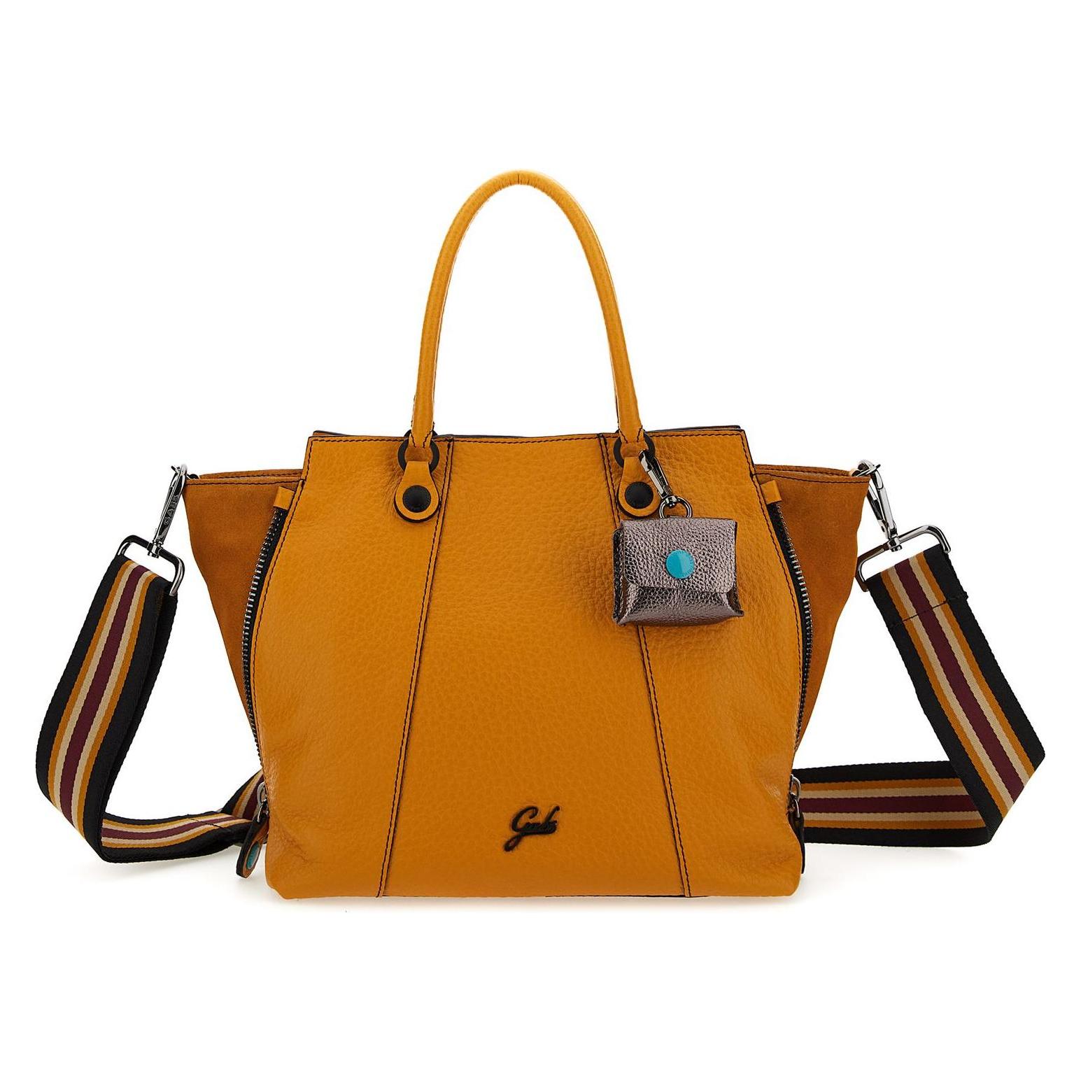 Gabs, Damen, Handtasche, Ambra Caribu Crosta Black Shoulderbag, Gelb