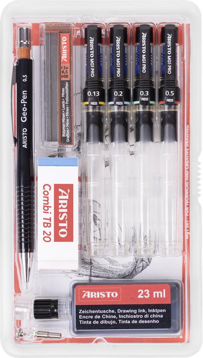 Actual product image Aristo Tuschefüller mg1 pro Studio 4er-Set 9-teilig, 0.13/0.2/0.3/0.5 mm (5x)