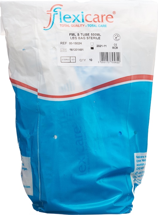 Produktbild Flexicare Urinbeutel 500ml 7cm Ablauf Rücklaufventil (10 Stk)