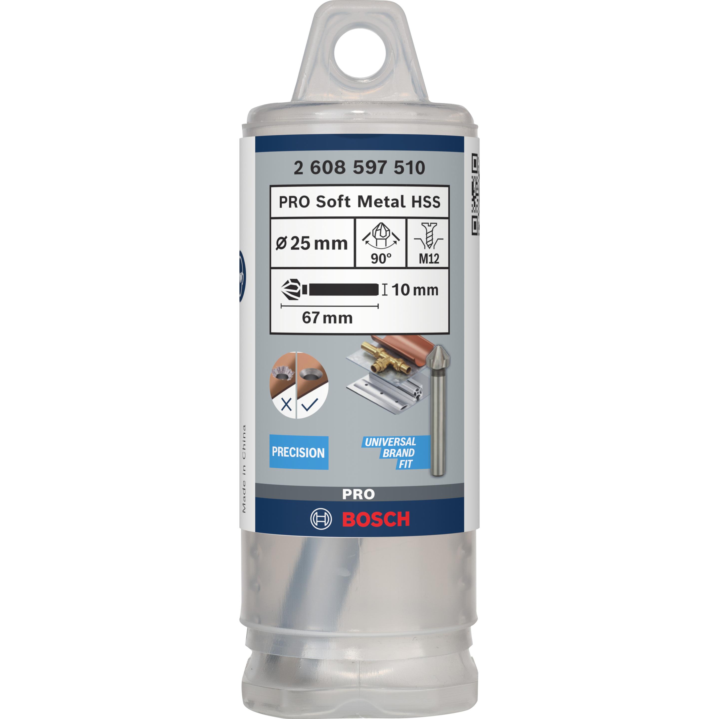 Thumbnail - Bosch Professional Zubehör, Bohrereinsatz, PRO Soft Metal HSS Kegelsenker, 25 x 67 mm, M12 (10 mm)