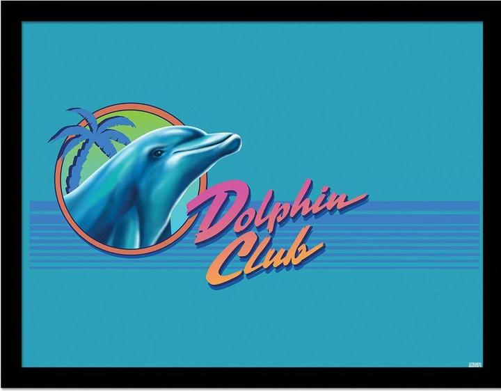 Steven Rhodes Gerahmtes Poster Dolphin Club (30 x 40 cm)
