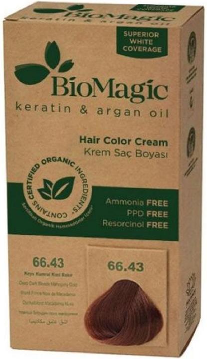 Produktbild Biomagic Haarfarbe sehr dunkler Mahagoniblond (66,43) 250 g - Biomagisch (6643 Deep Dark Blonde Mahogany Gold)
