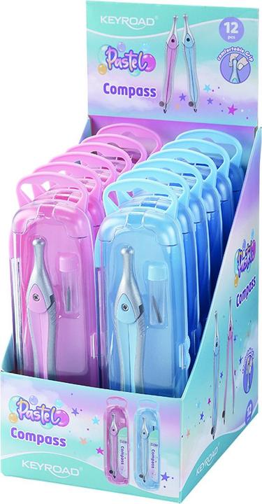 Produktbild Connect -kunststoffkompasse, pastellfarben, mit graphit, im etui, display, farbmischung