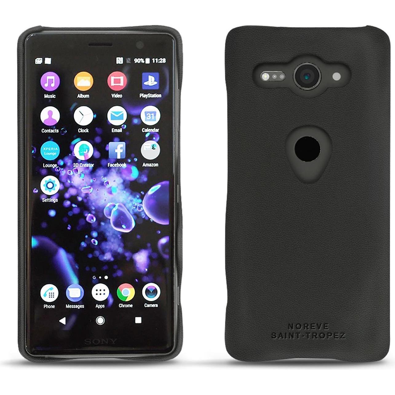 Noreve Lederschutzhülle (Sony Xperia XZ2 Compact), Smartphone Hülle, Schwarz