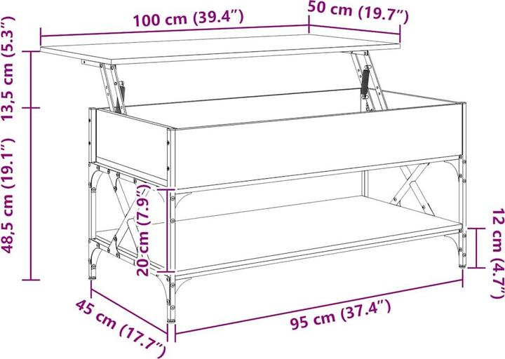 Image du produit vidaXL Couchtisch (100 x 50 x 50 cm)