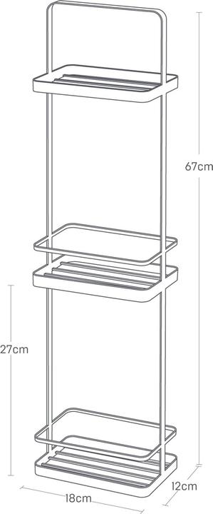 Produktbild Yamazaki 3-stöckiges Duschregal TOWER (12 x 18 x 67 cm)