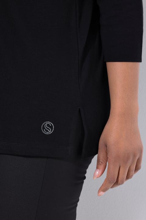 Produktbild Ulla Popken Shirt, A-Linie, Stehkragen, 3/4-Arm, Pima Cotton (50, 52)