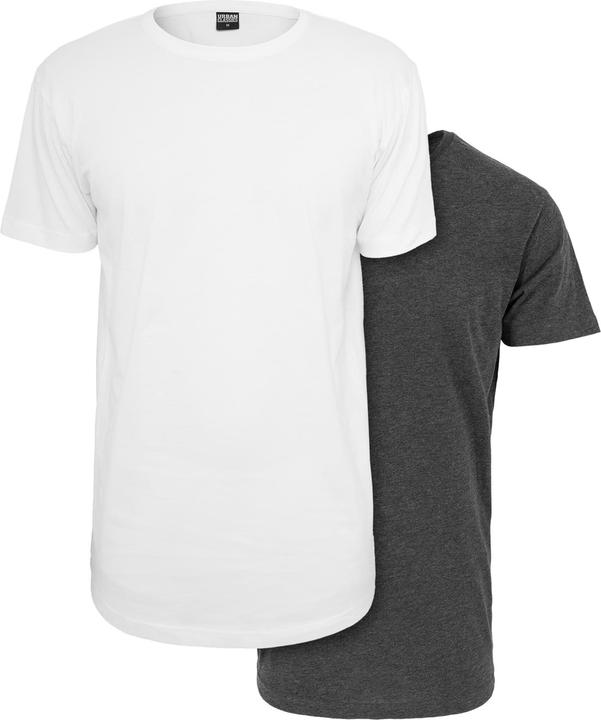 Produktbild Urban Classics Pre-Pack Shaped Long Tee 2-Pack white+charcoal S (S)