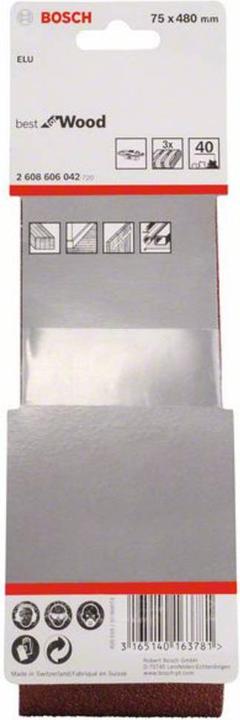 Image du produit Bosch Professional Zubehör PRO X440 bande abrasive, 75 x 480 mm, G40 (40)