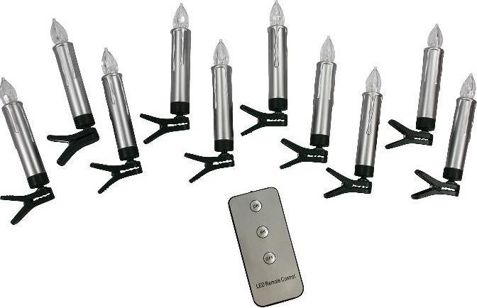 PBS Austria Christbaumkerzen LED 10 Stück silber (1 Stk.)