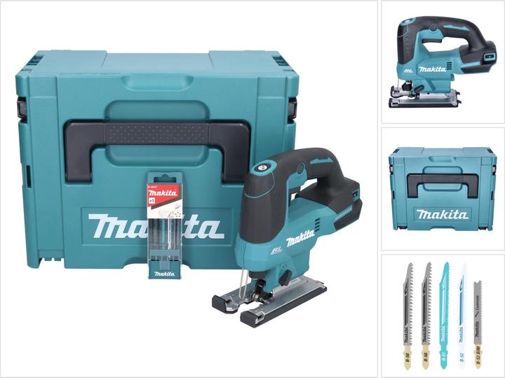 Image du produit Makita DJV 184 ZJ Scie sauteuse à batterie 18 V Brushless + 5 pcs. jeu de lames de scie sauteuse + Makpac