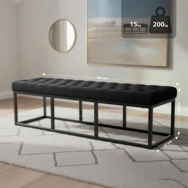 Produktbild CLP Polson Samt Schwarz (150 cm)