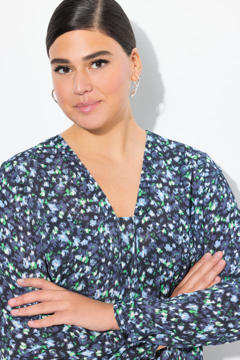 Image du produit Ulla Popken Blouse imprimé all-over, décolleté carré, manches longues, coupe évasée (46, 48)