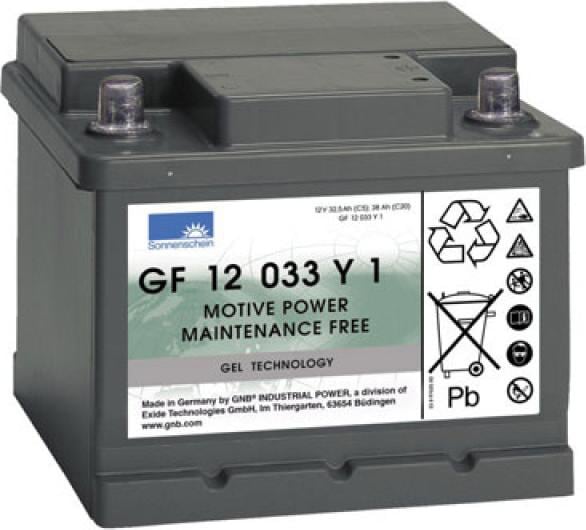 Actual product image Exide Dryfit GF 12 033 Y 1 Lead battery with A-pole 12V, 32500mAh (12 V, 32.50 Ah)