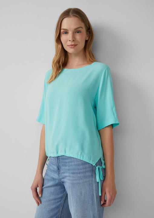 Produktbild S.Oliver Bluse Gemusterte Shirt-Bluse mit verstellbarem Saum (34)