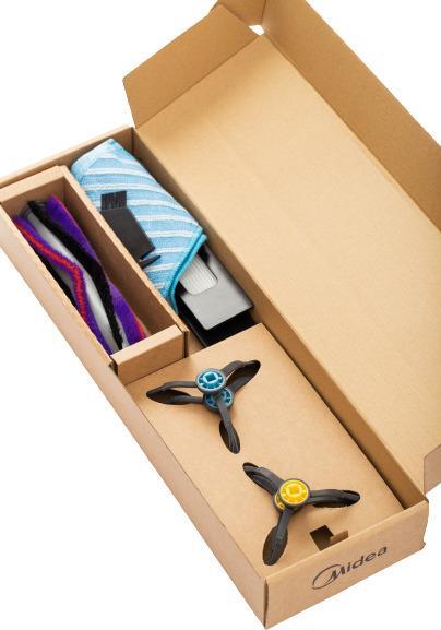 Produktbild Midea M7 Spare Parts Kit 2x Side Brushes, 1x Cleaning, 2x HEPA, 1x Mopping Cloth, 1x Roller, Suitable fo