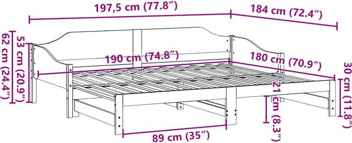 Actual product image vidaXL ausziehbares Tagesbett
