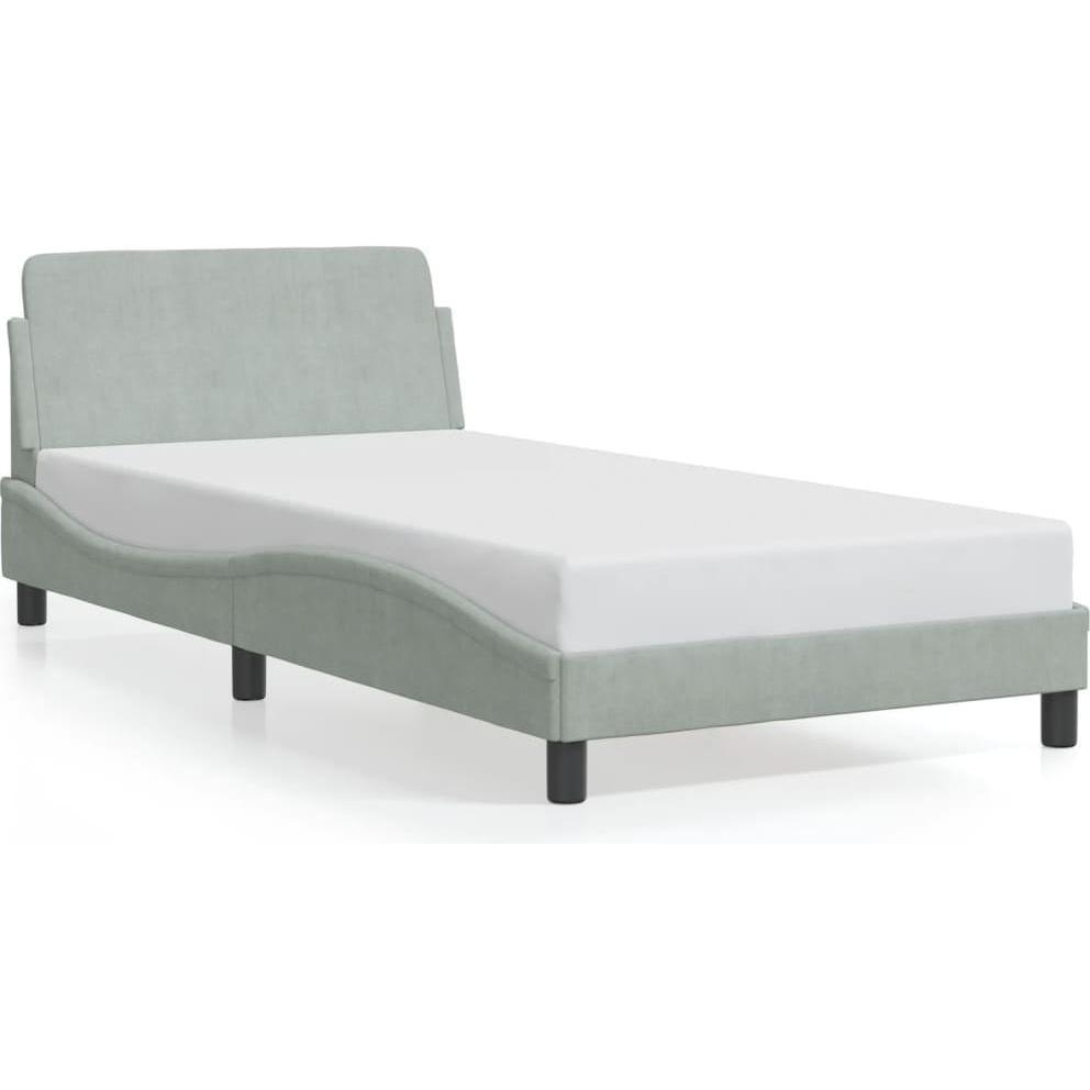 VidaXL, Bett, Bettgestell mit Kopfteil Samt (100 x 200 cm)