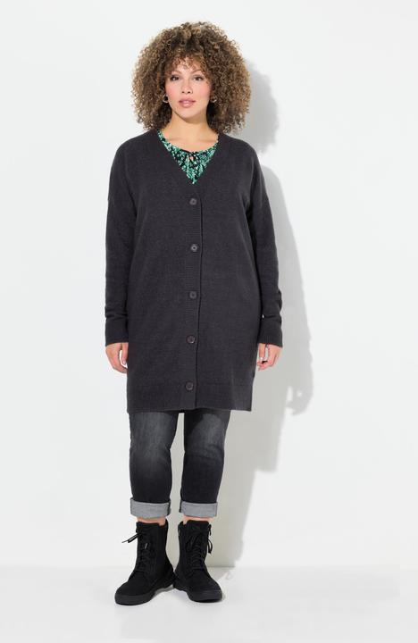 Immagine prodotto Ulla Popken Strickjacke, Boxy-Schnitt, V-Ausschnitt, Knopfleiste (54)