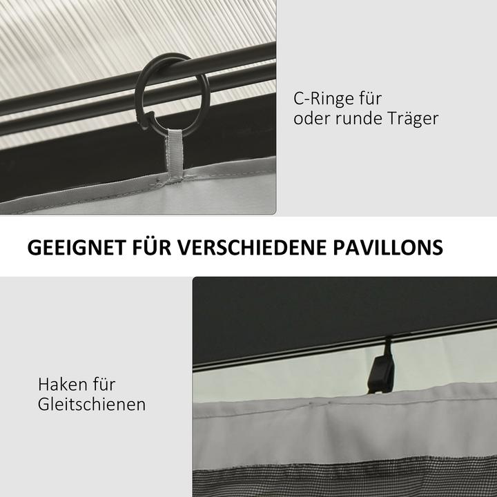Immagine prodotto Outsunny Seitenwände Polyester Hellgrau (1 cm, 302 cm)