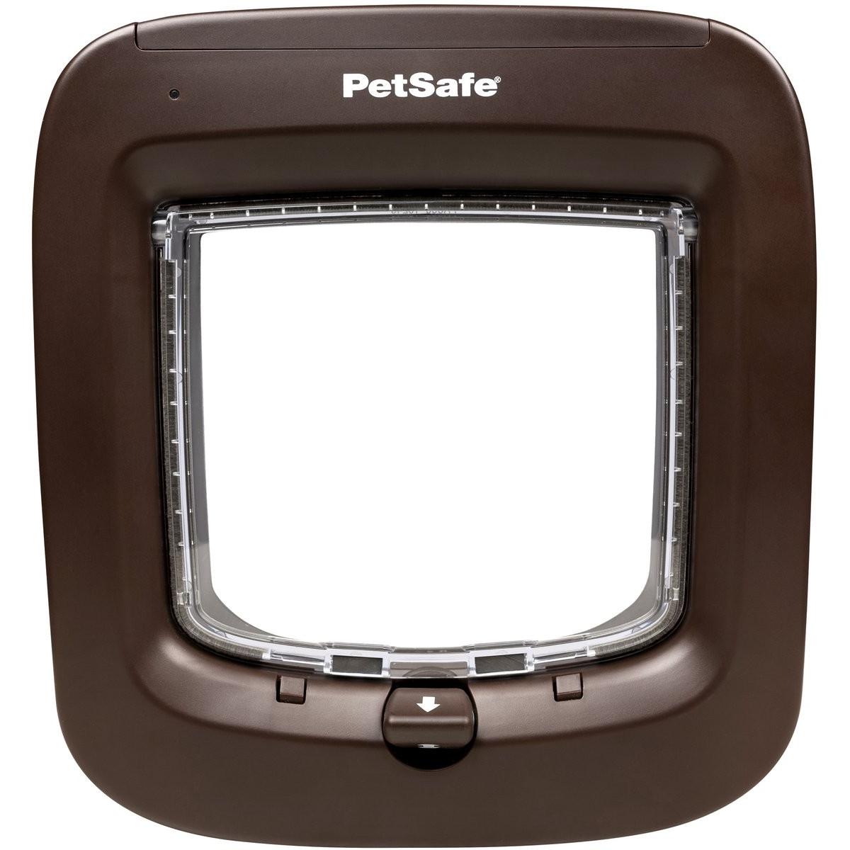 PetSafe Patta per gatti Microchip - Marrone (Zampa per gatti con microchip), Porta per gatti + Rete per gatti