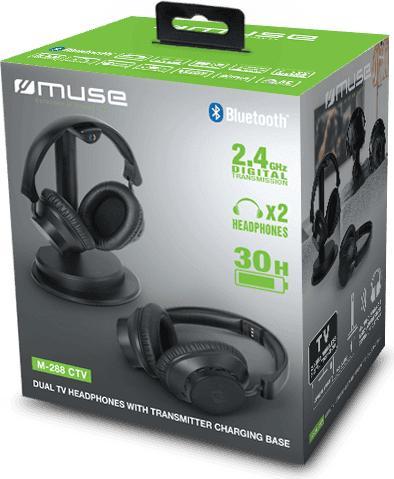 Productafbeelding Muse Bedrade hoofdtelefoon | Set 2 Draadloze TV Hoofdtelefoons | M-288 CTV | Over-ear | Bluetooth | (30 h, Bedraad, Draadloze)