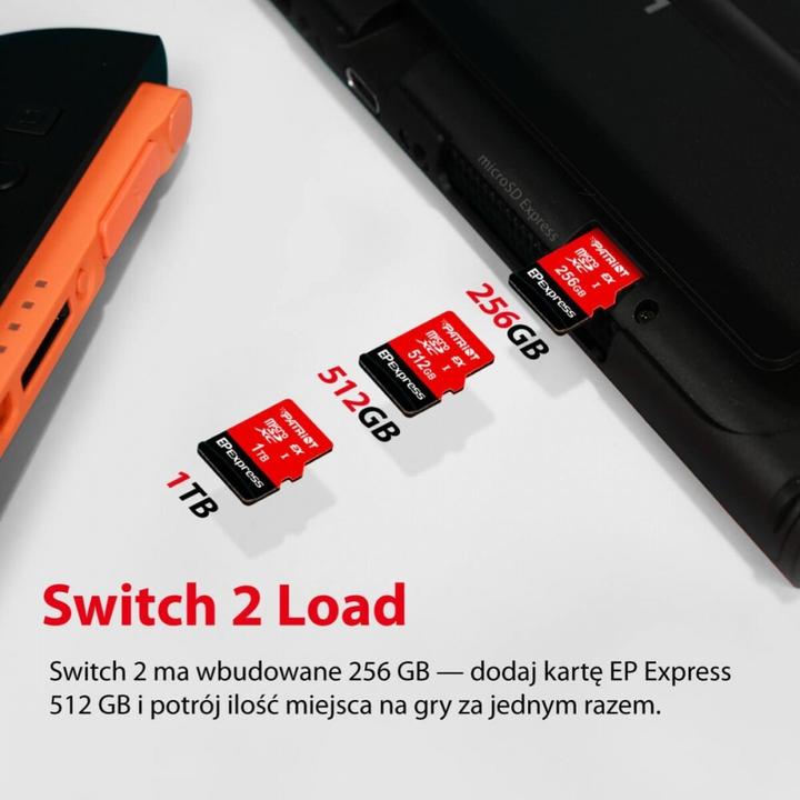 Produktbild Patriot microSDXC-Karte 512GB Express 800/600MB/s Nintendo Switch 2 (512 GB, microSDXC, U3)