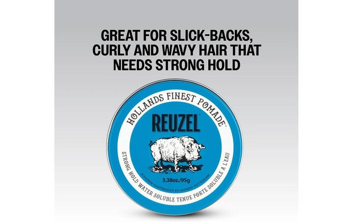 Actual product image Reuzel Blue Strong Hold Pomade for High Shine Look (Hair gel, Hair pomade, Hair wax, 95 ml)
