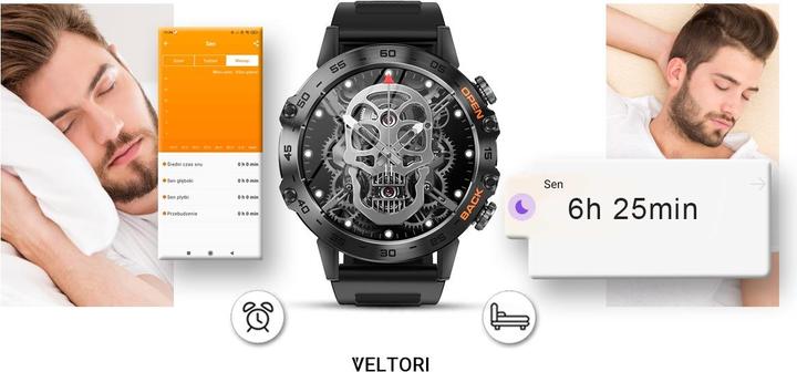 Produktbild Giewont Veltori VT120-1 Smartwatch, schwarzes Silikonarmband