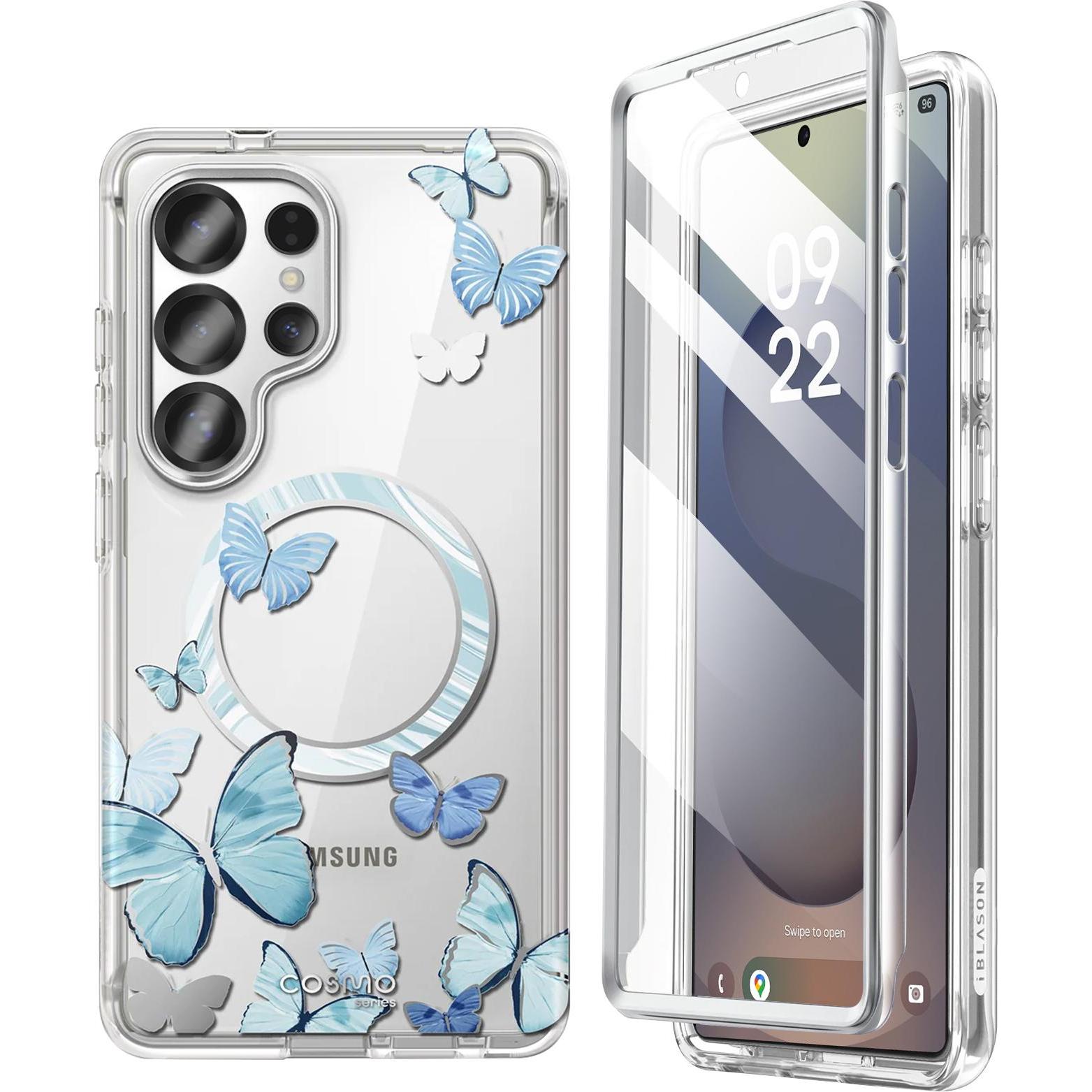 i-Blason Schmetterling Kollektion Cosmo (Samsung Galaxy S25 Ultra), Smartphone Hülle, Transparent