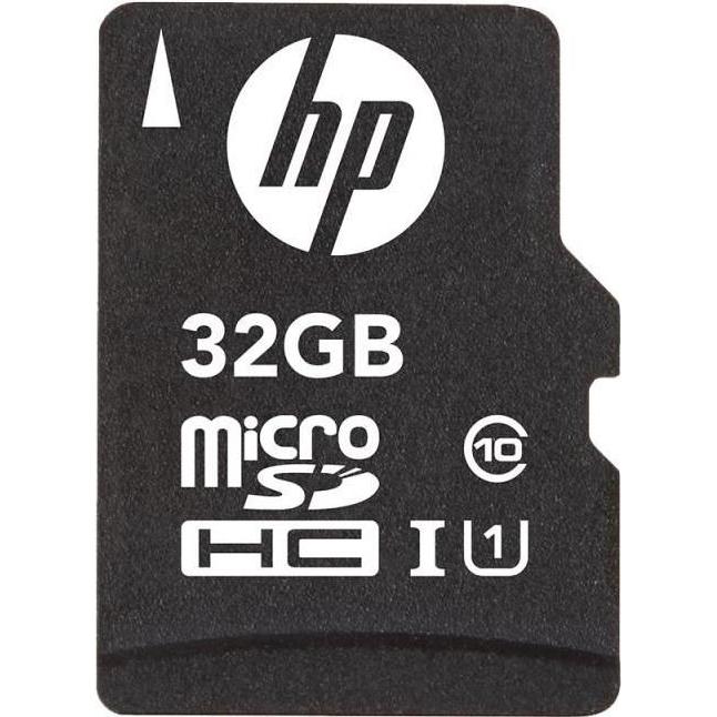 PNY Electronics HP Flash-Speicherkarte (microSDHC/SD-Adapter inbegriffen) (32 GB, microSDHC, U1), Speicherkarte, Schwarz
