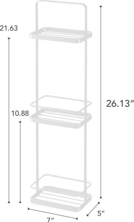 Productafbeelding Yamazaki Doucheplank TOWER met 3 niveaus (18 x 12 x 67 cm)