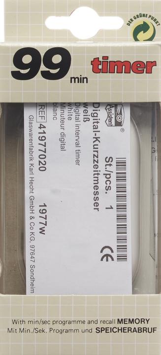 Produktbild Assistent Quarz Digital Kurzzeitmesser weiss