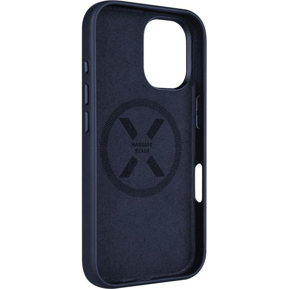 Thumbnail - Fixed Fixiertes MagLeather Rückseite Apfel iPhone 16 Leder Blau (Apple iPhone 16), Smartphone Hülle, Blau
