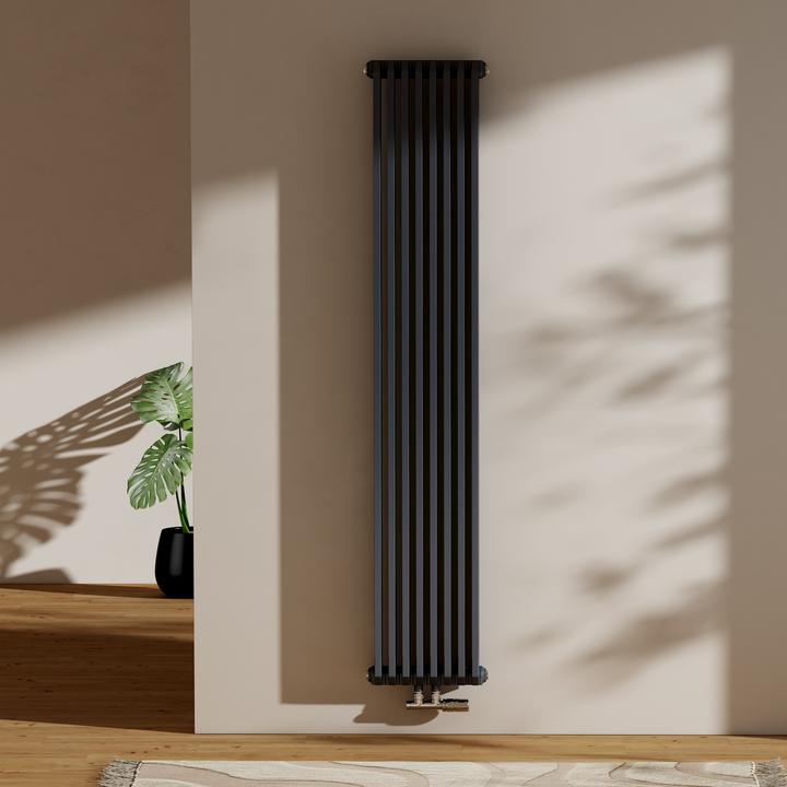 Produktbild Emke Heizkörper, Runder Heizkörper-Mittelanschluss, Anthrazit 35x180cm 1611W Doppellagig (1611 W)