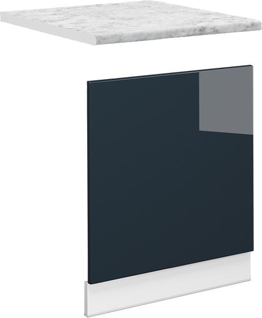 Blau, Dunkelblau hochglanz, Marble-Weiss, Weiss