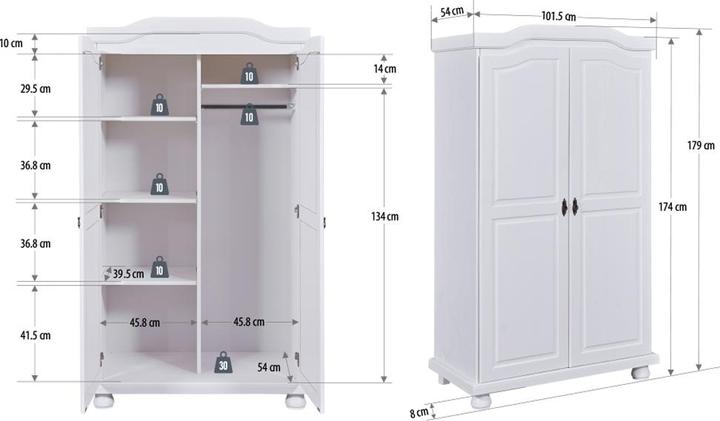 Produktbild Inter Link Hedda (104 x 56 x 180 cm)