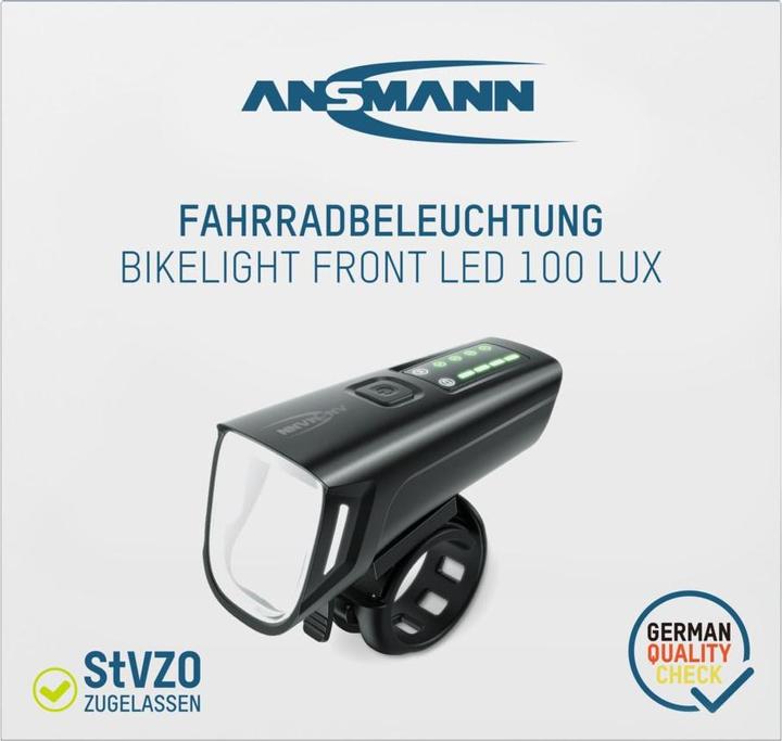 Image du produit Ansmann Bikelight LED avant 100lx 1300mAh (180 lm)