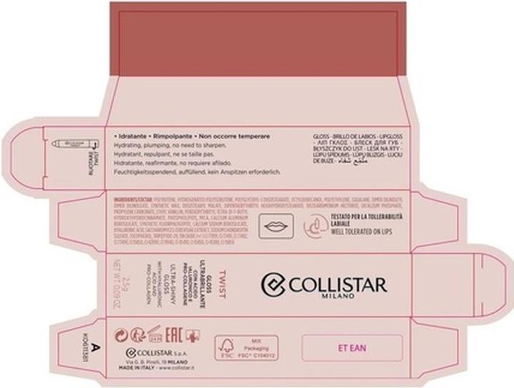 Produktbild Collistar Twist Ultra-Shiny Gloss With Hyaluronic Acid and Collagen (202 Nude)